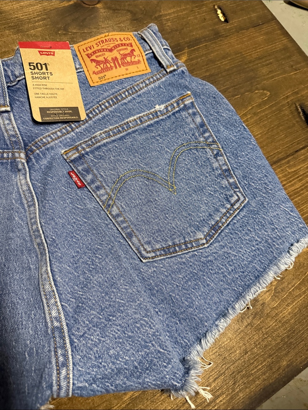 Levi's Light Blue Denim 501 Cutoff Women's Shorts - Picture 5 of 9